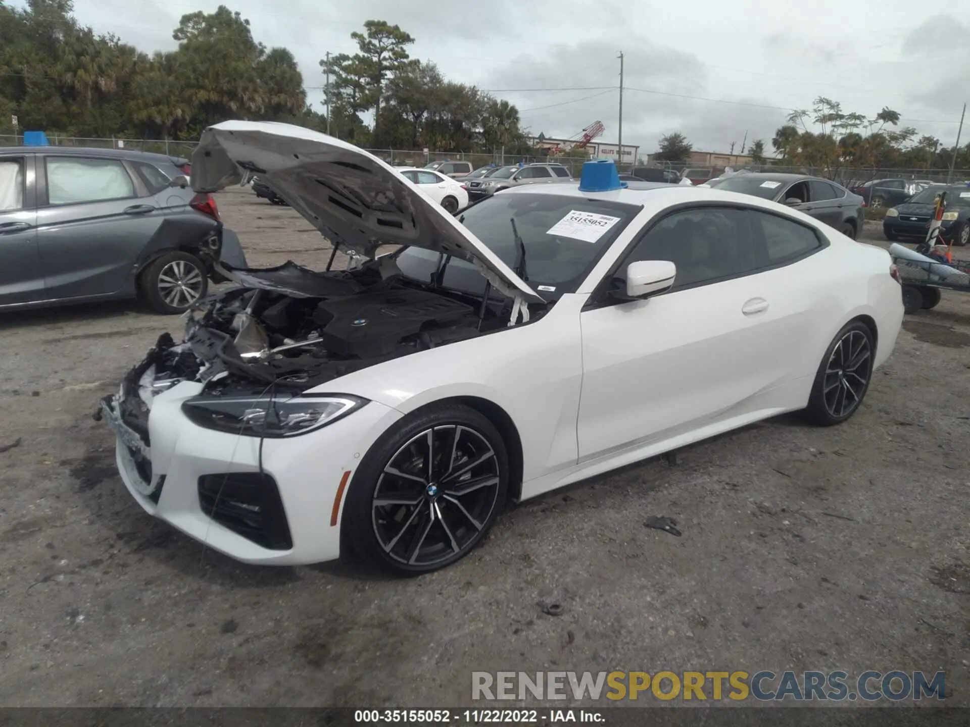 2 fotografías del automóvil dañado WBA53AP01MCF81828 BMW 4 SERIES 2021