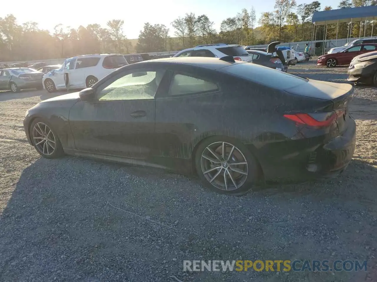 2 fotografías del automóvil dañado WBA73AP01MCG06722 BMW 4 SERIES 2021