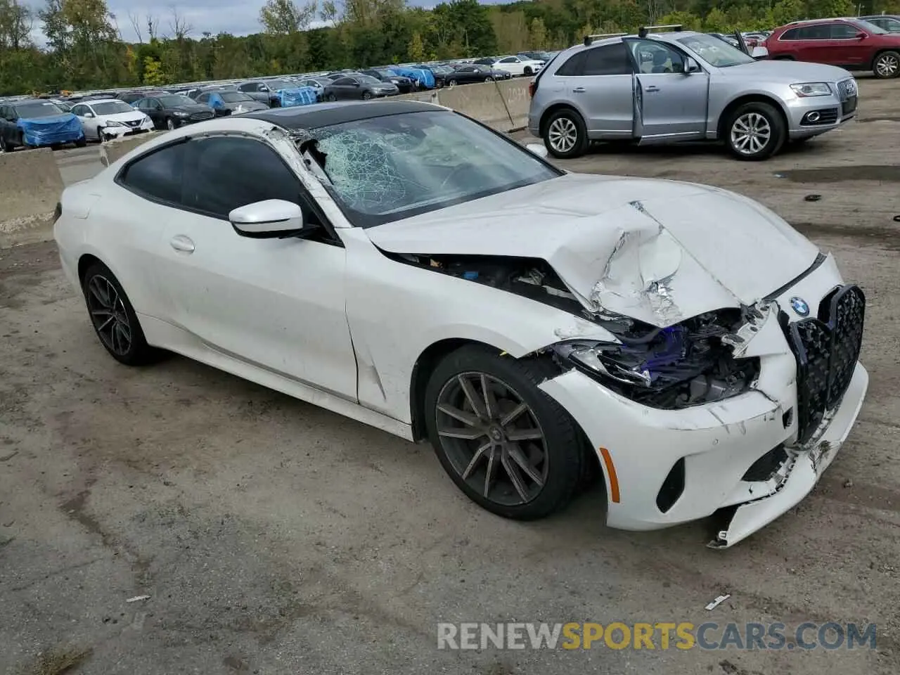 4 fotografías del automóvil dañado WBA73AP06MCF95409 BMW 4 SERIES 2021