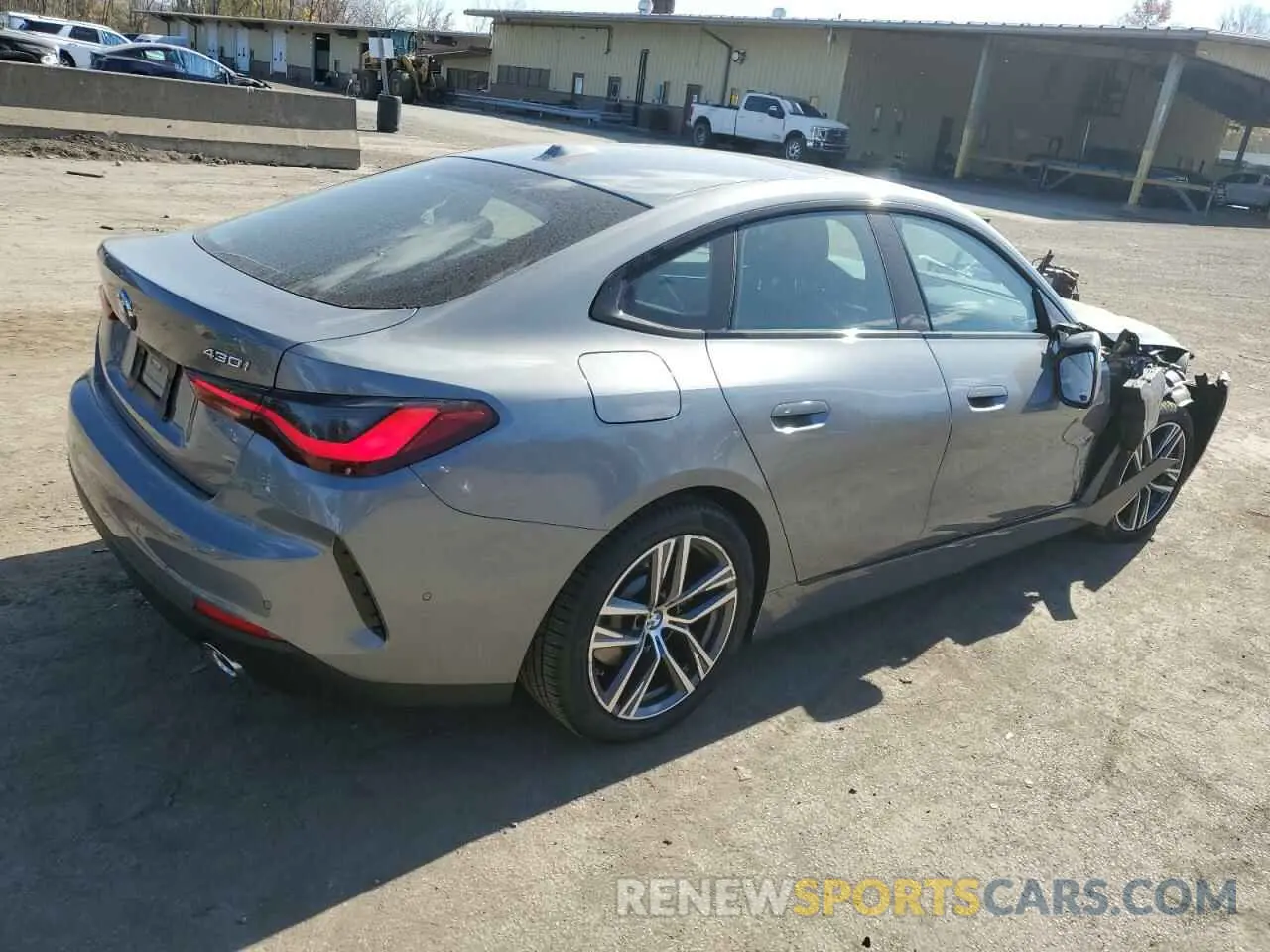 3 fotografías del automóvil dañado WBA63AV07NFM09890 BMW 4 SERIES 2022