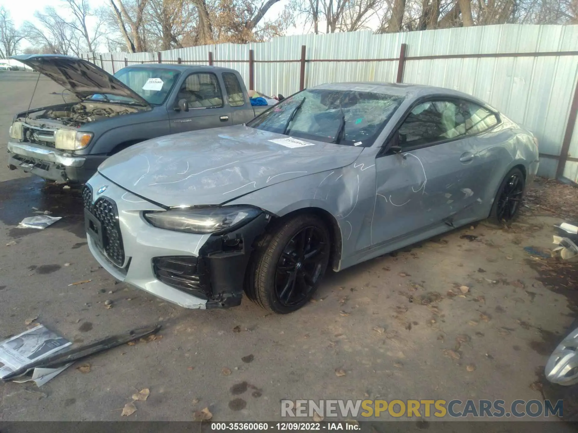 2 fotografías del automóvil dañado WBA73AP02NCK63692 BMW 4 SERIES 2022
