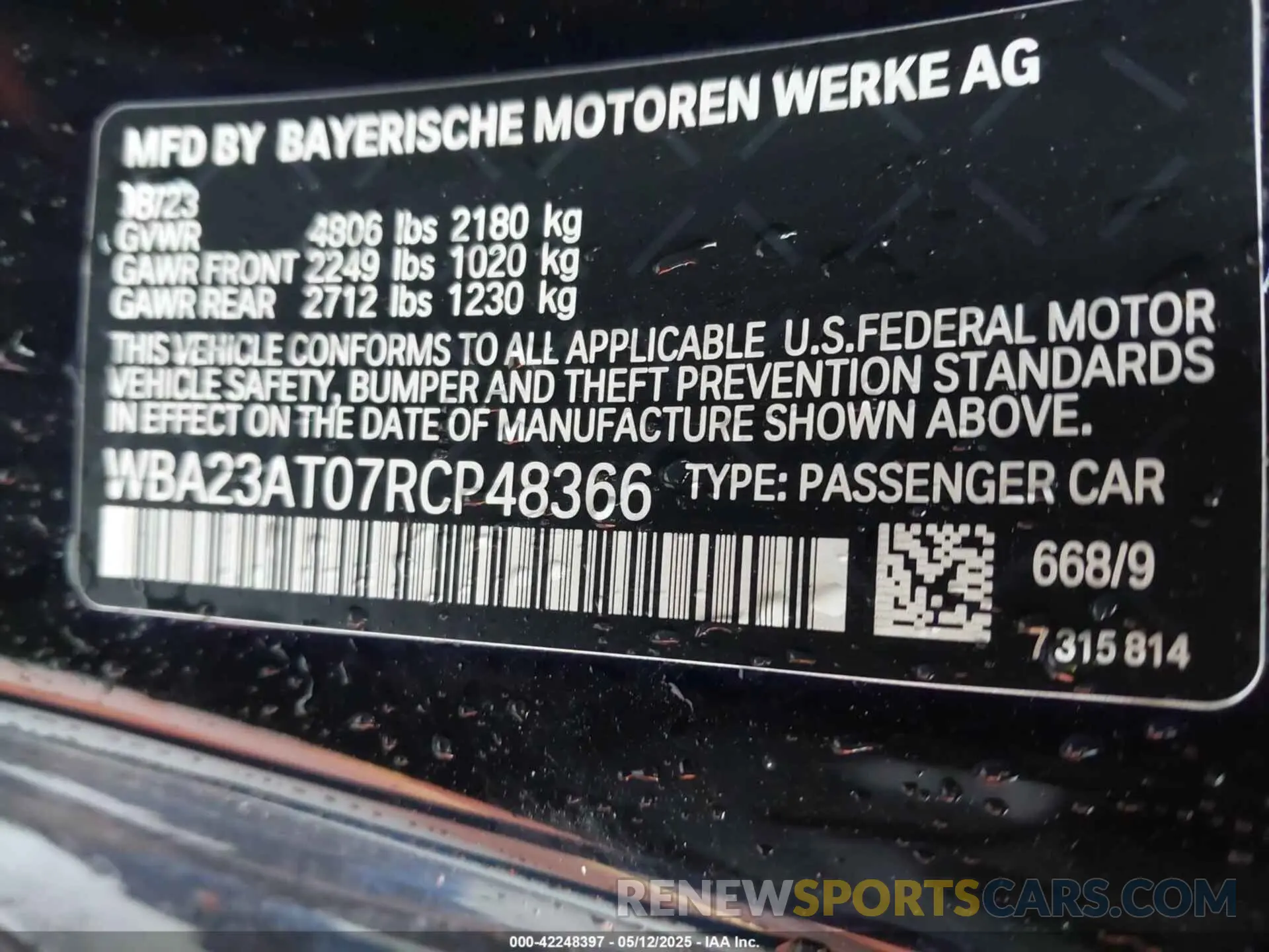 9 fotografías del automóvil dañado WBA23AT07RCP48366 BMW 4 SERIES 2024