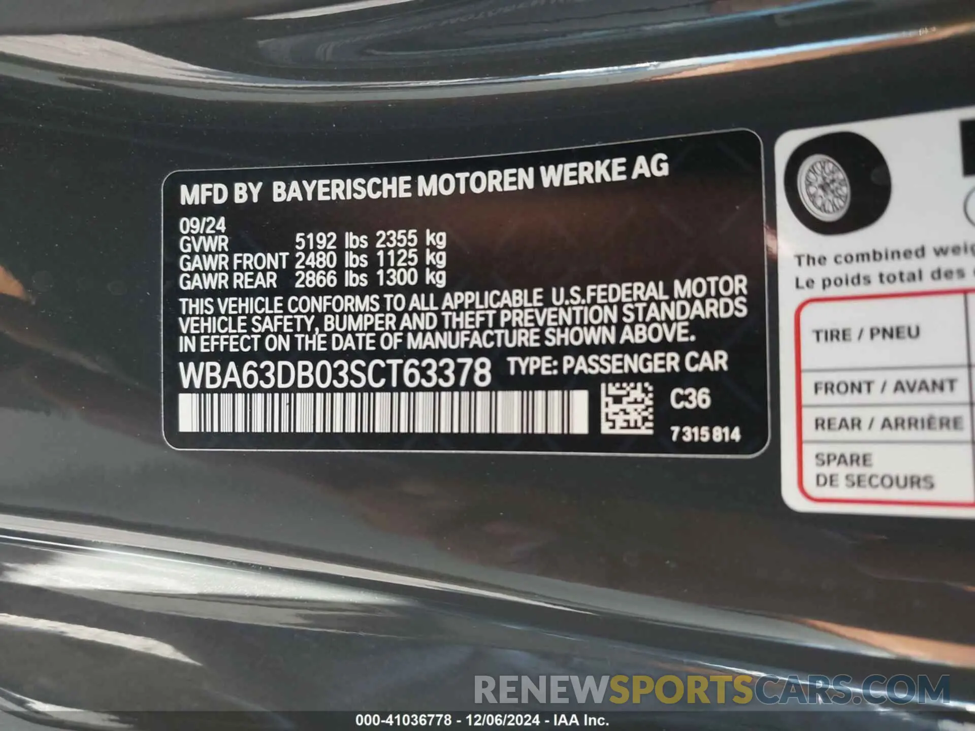 9 fotografías del automóvil dañado WBA63DB03SCT63378 BMW 4 SERIES 2025