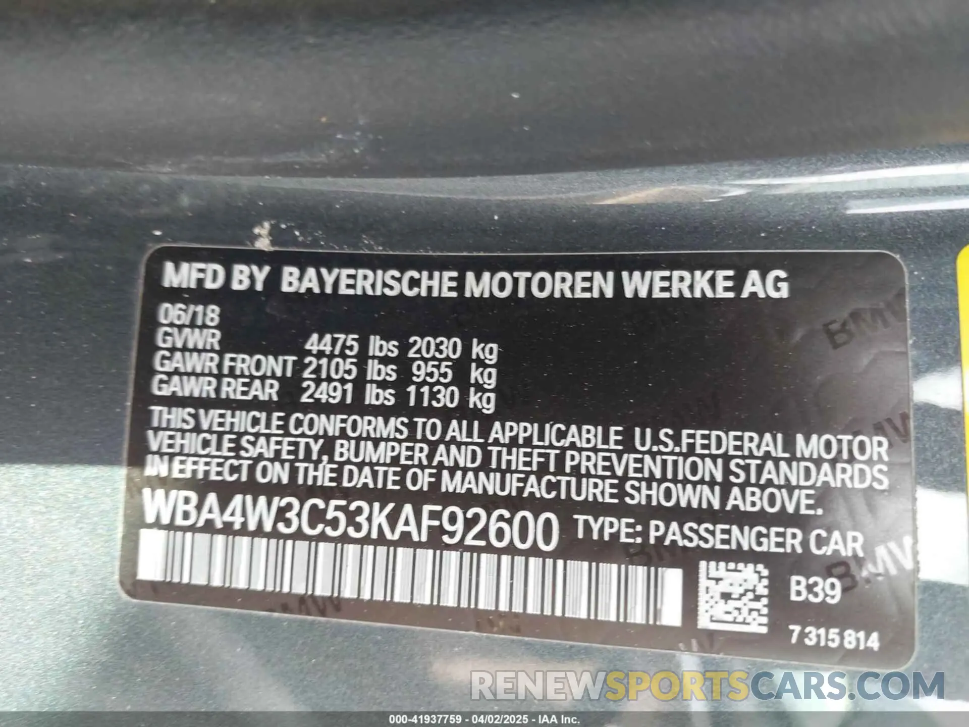 9 fotografías del automóvil dañado WBA4W3C53KAF92600 BMW 430I 2019