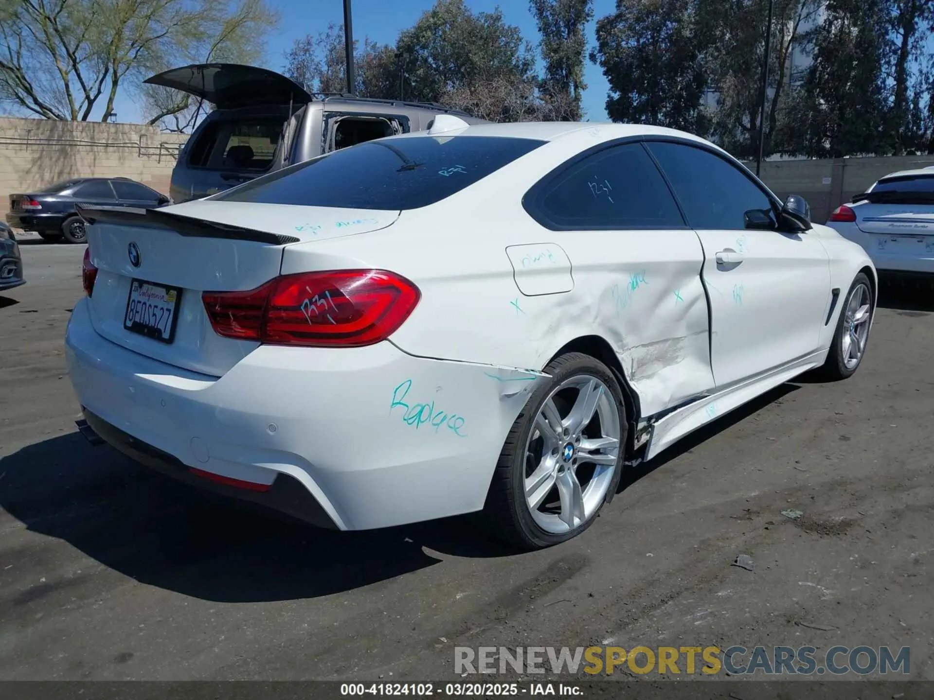 6 fotografías del automóvil dañado WBA4W3C55KAF91660 BMW 430I 2019