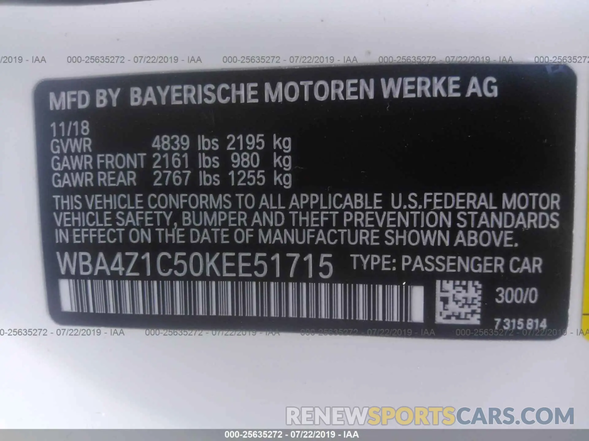 9 fotografías del automóvil dañado WBA4Z1C50KEE51715 BMW 430I 2019