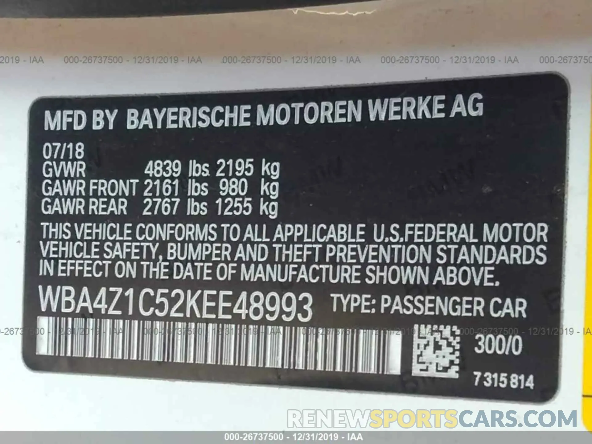 9 fotografías del automóvil dañado WBA4Z1C52KEE48993 BMW 430I 2019
