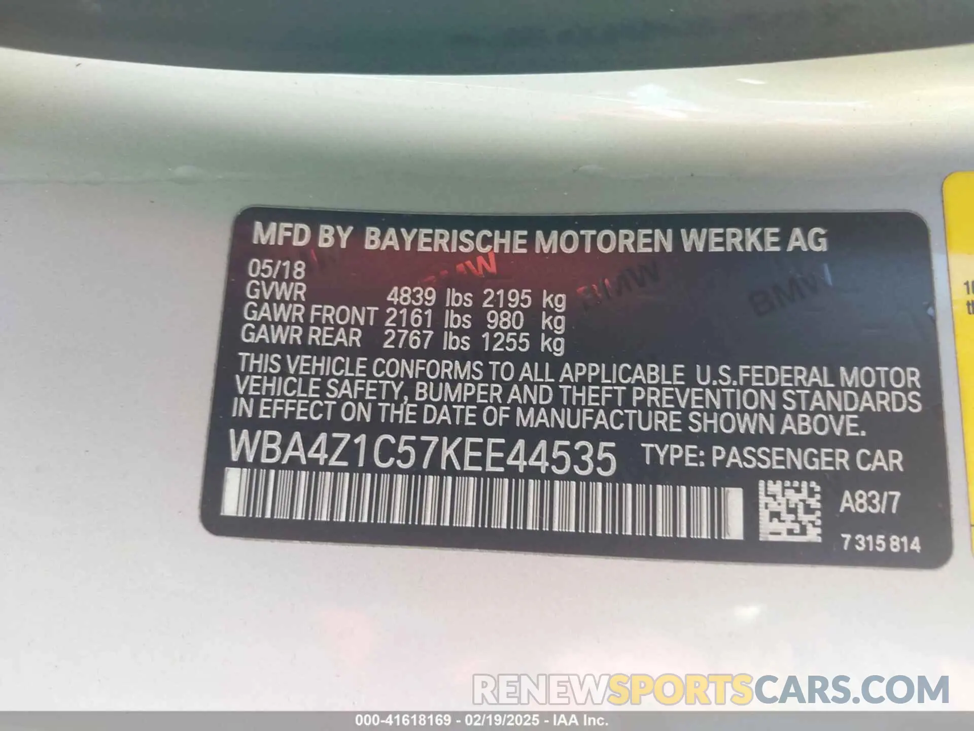9 fotografías del automóvil dañado WBA4Z1C57KEE44535 BMW 430I 2019