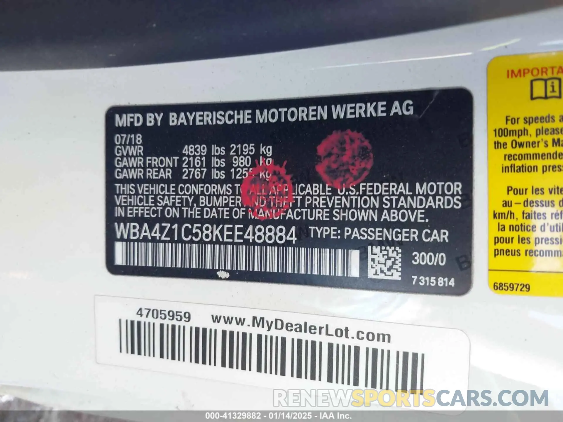 9 fotografías del automóvil dañado WBA4Z1C58KEE48884 BMW 430I 2019