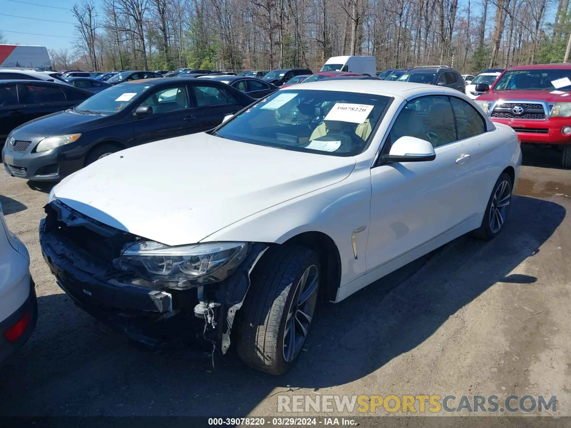 2 fotografías del automóvil dañado WBA4Z3C08L5N35747 BMW 430I 2020