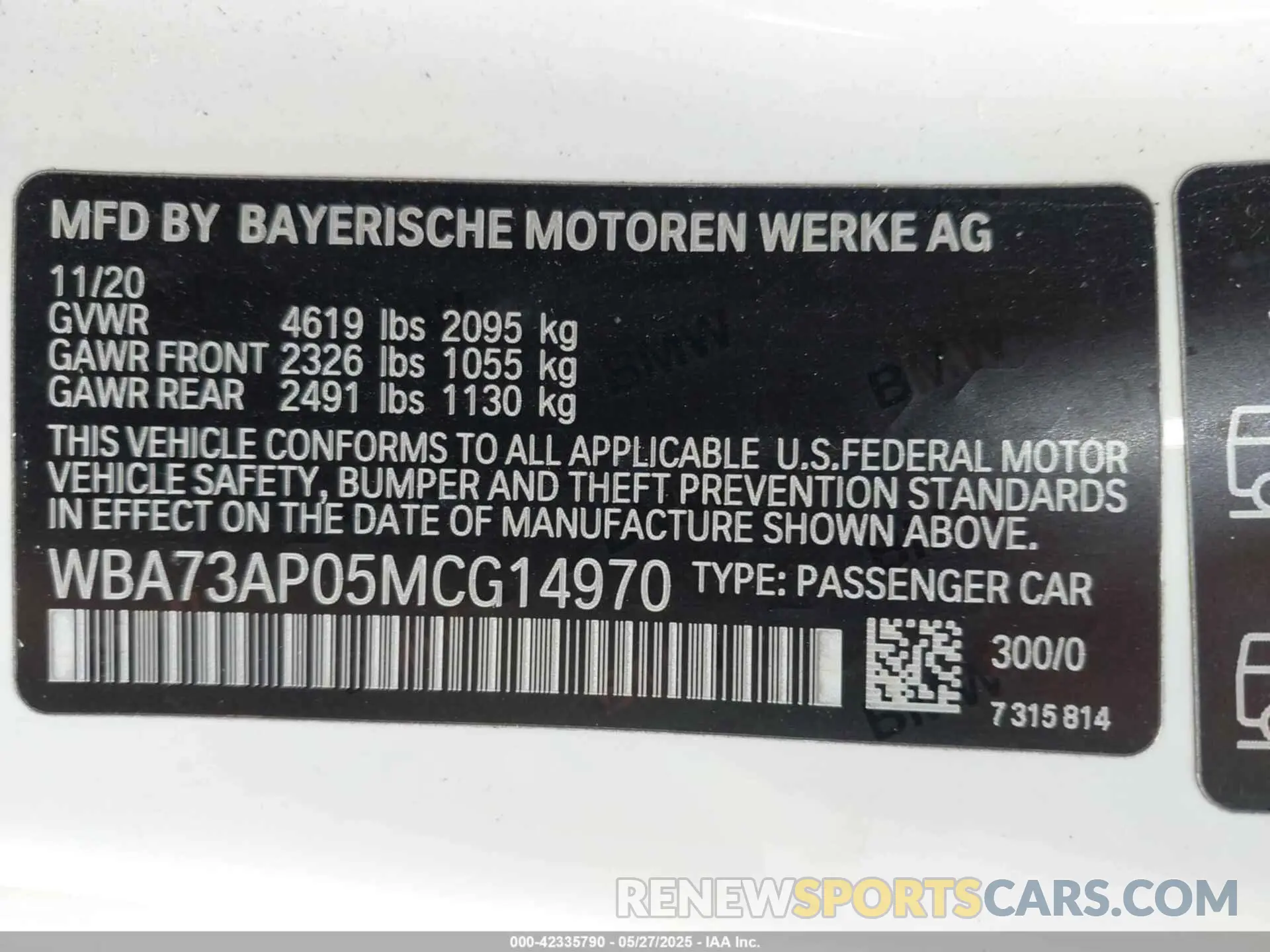 9 fotografías del automóvil dañado WBA73AP05MCG14970 BMW 430I 2021