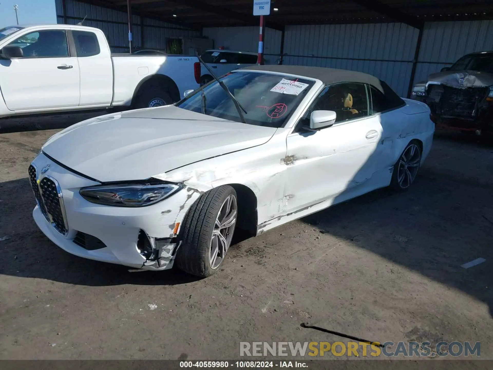 2 fotografías del automóvil dañado WBA23AT04NCK98153 BMW 430I 2022