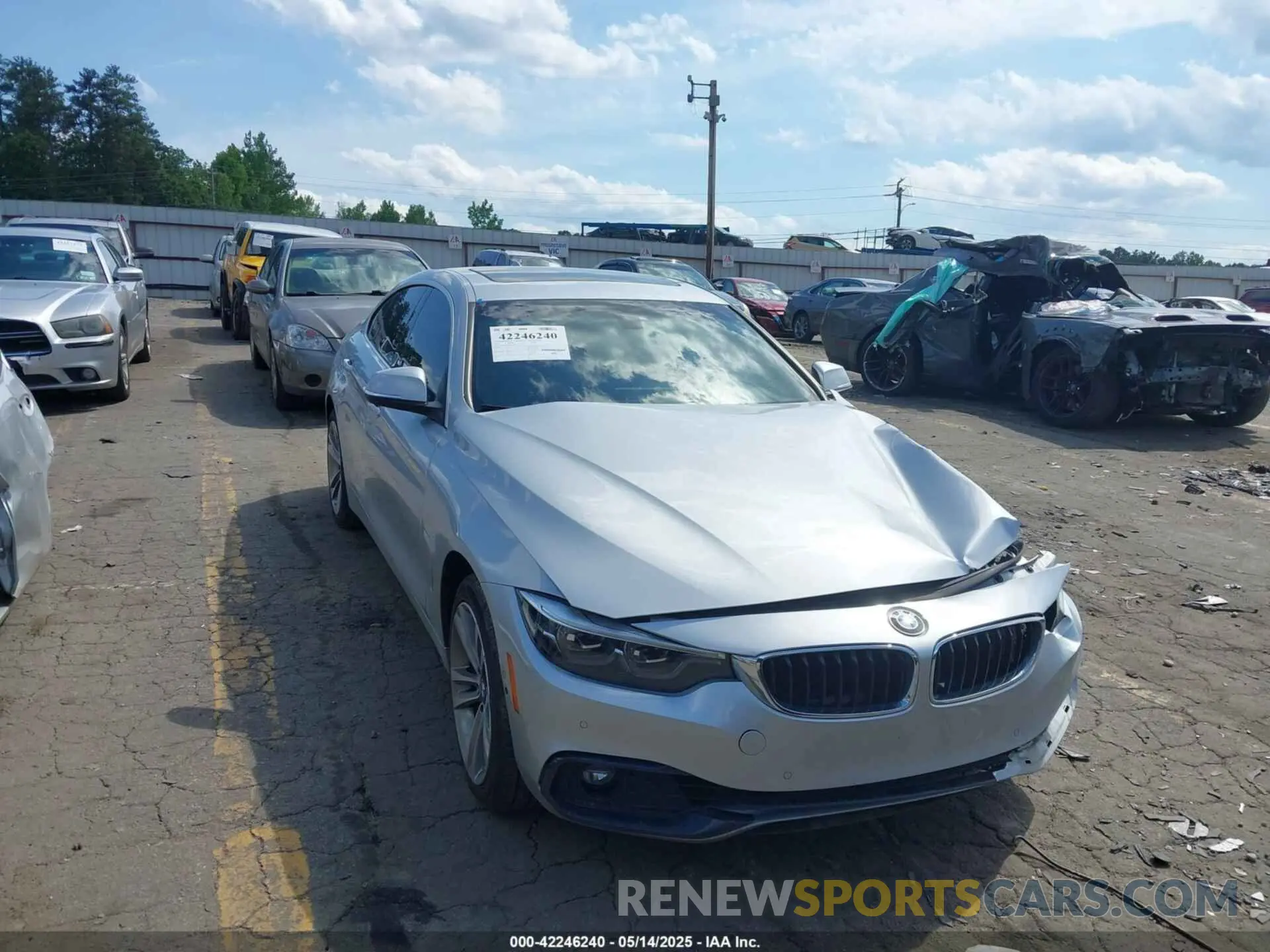 1 fotografías del automóvil dañado WBA4J3C55KBL07806 BMW 430I GRAN COUPE 2019