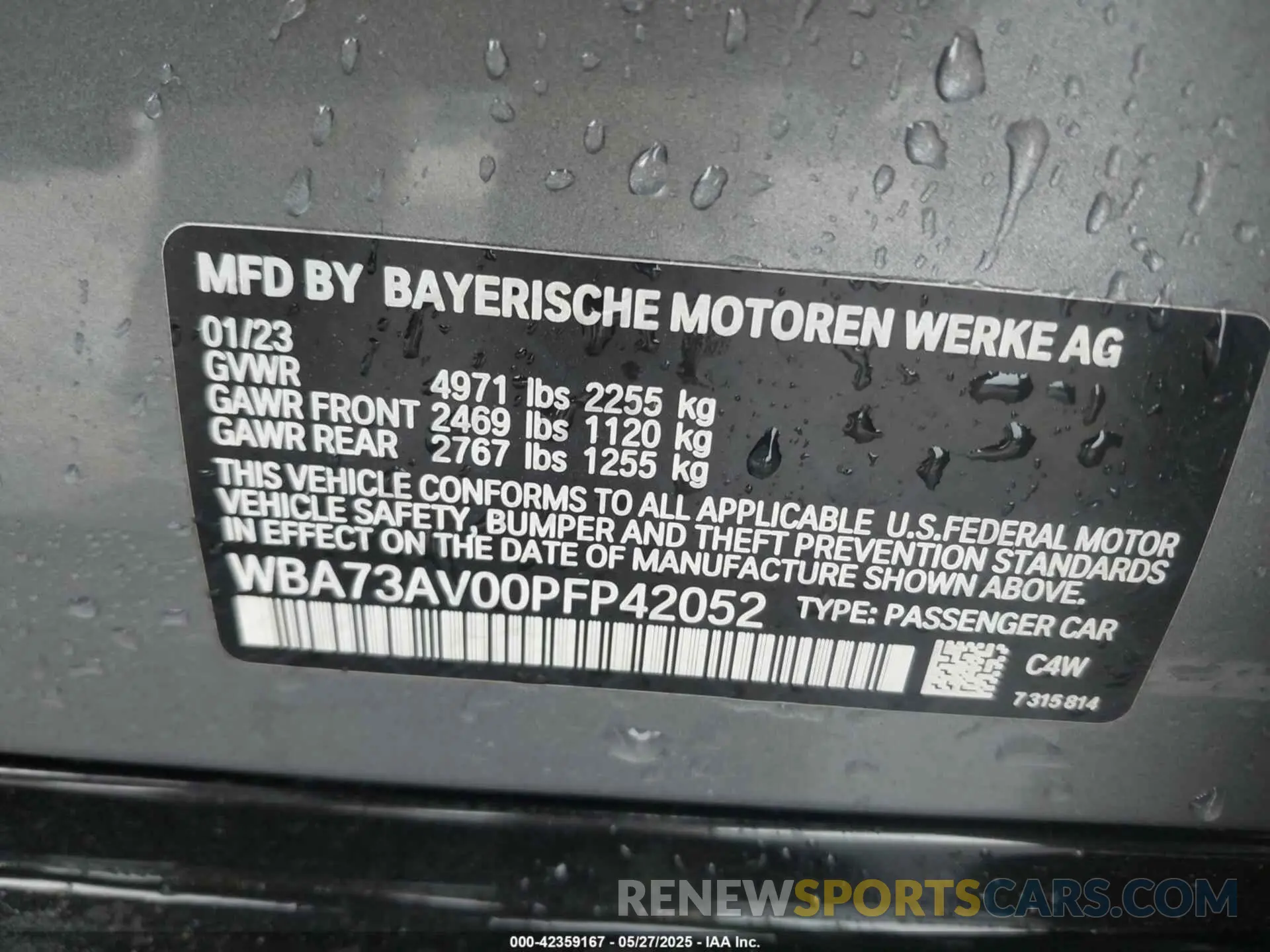 9 fotografías del automóvil dañado WBA73AV00PFP42052 BMW 430I GRAN COUPE 2023