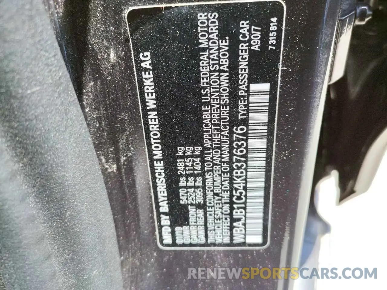 10 fotografías del automóvil dañado WBAJB1C54KB376376 BMW 5 SERIES 2019