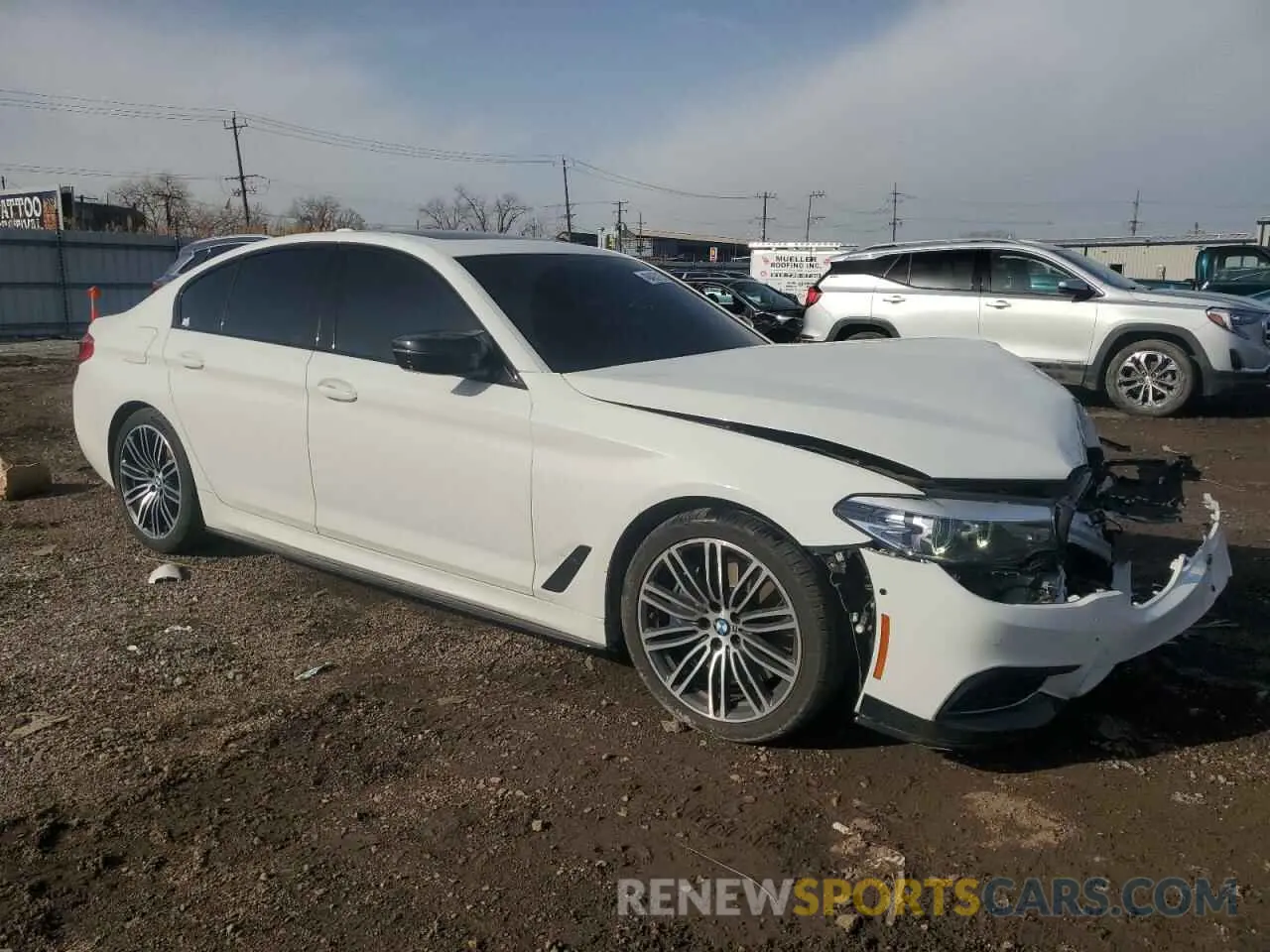 4 fotografías del automóvil dañado WBAJE7C54KWD55176 BMW 5 SERIES 2019