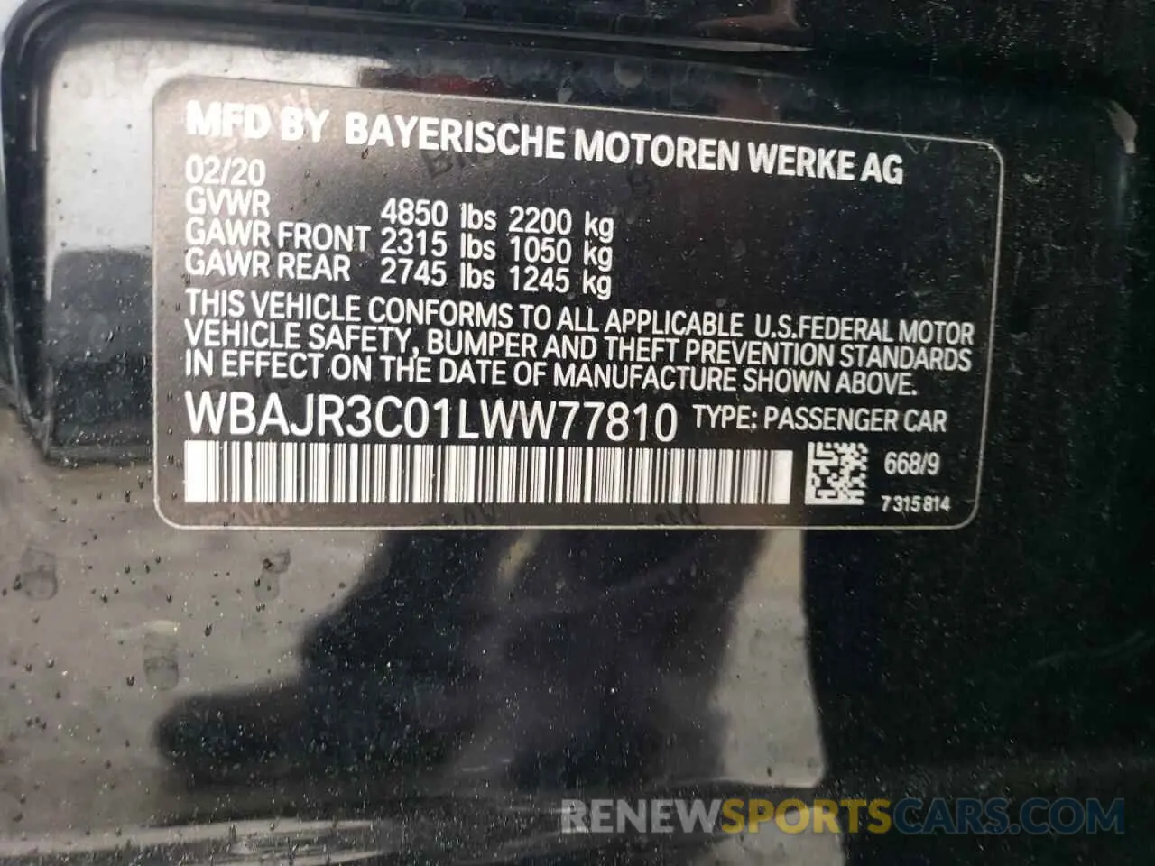 14 fotografías del automóvil dañado WBAJR3C01LWW77810 BMW 5 SERIES 2020