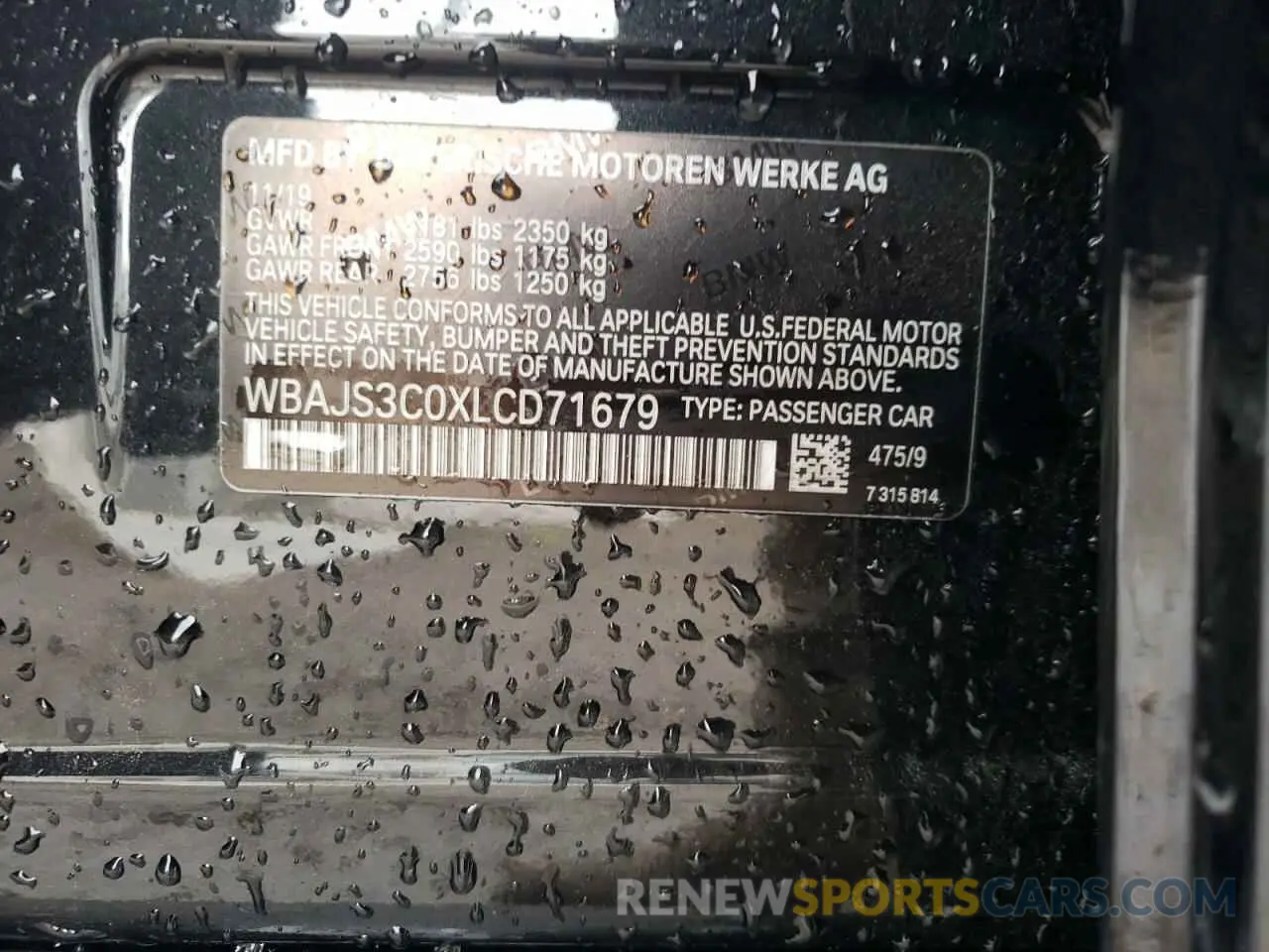 13 fotografías del automóvil dañado WBAJS3C0XLCD71679 BMW 5 SERIES 2020