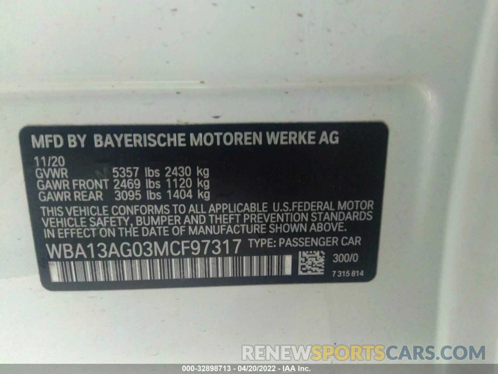 9 fotografías del automóvil dañado WBA13AG03MCF97317 BMW 5 SERIES 2021