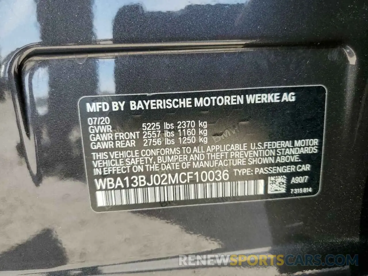 15 fotografías del automóvil dañado WBA13BJ02MCF10036 BMW 5 SERIES 2021