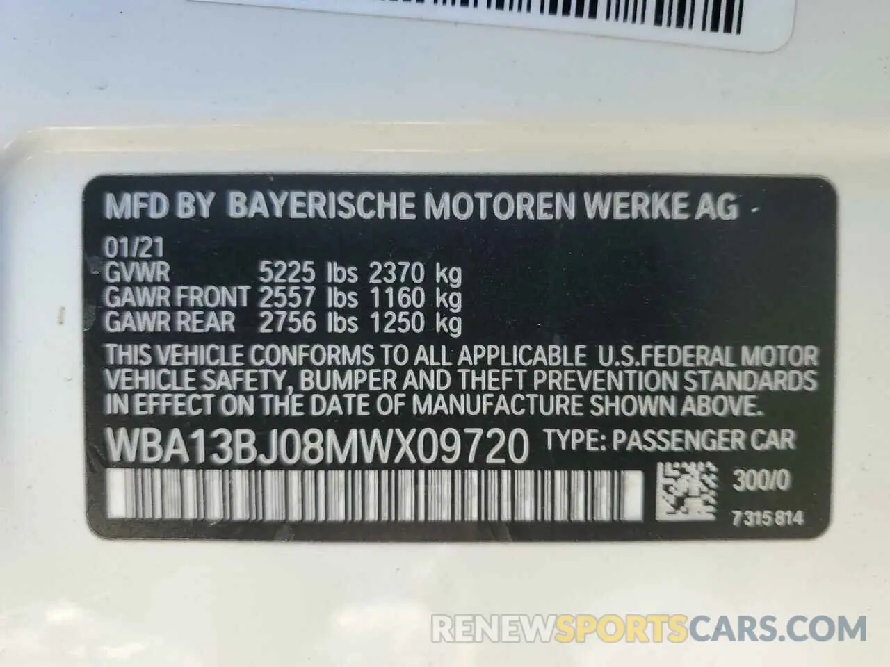 13 fotografías del automóvil dañado WBA13BJ08MWX09720 BMW 5 SERIES 2021