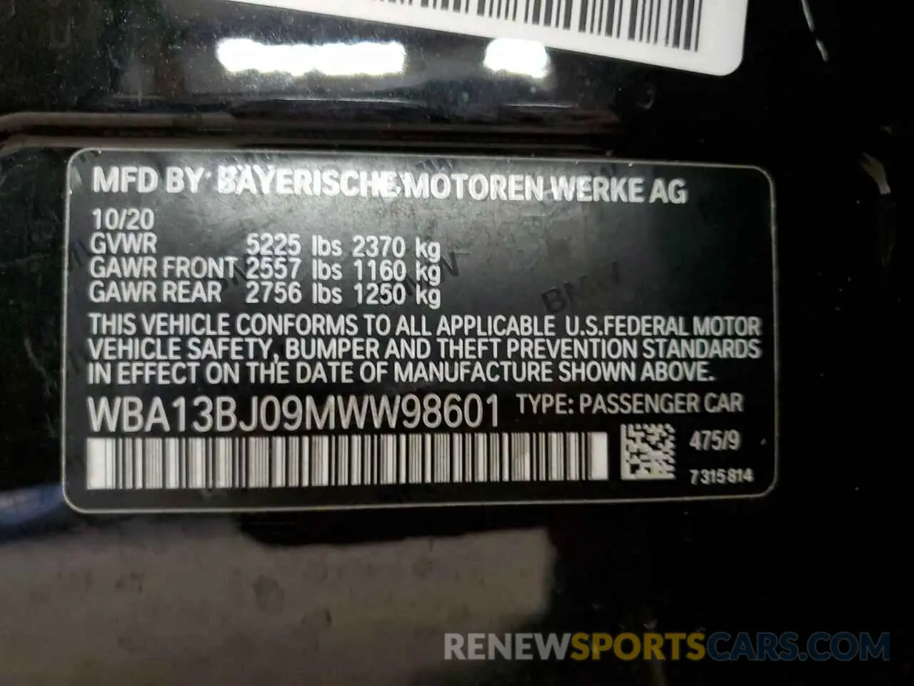 13 fotografías del automóvil dañado WBA13BJ09MWW98601 BMW 5 SERIES 2021