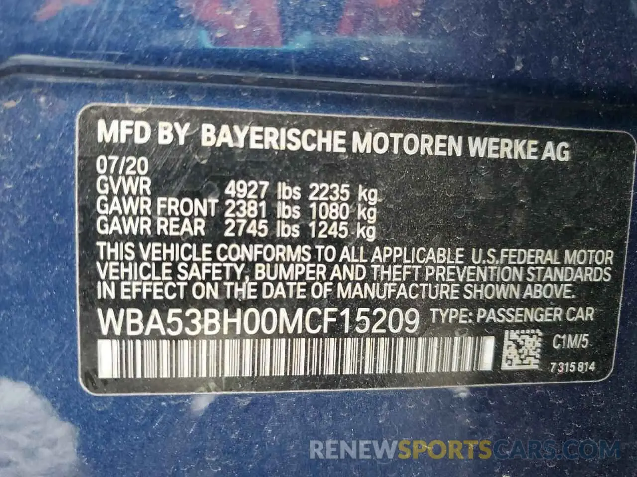 15 fotografías del automóvil dañado WBA53BH00MCF15209 BMW 5 SERIES 2021