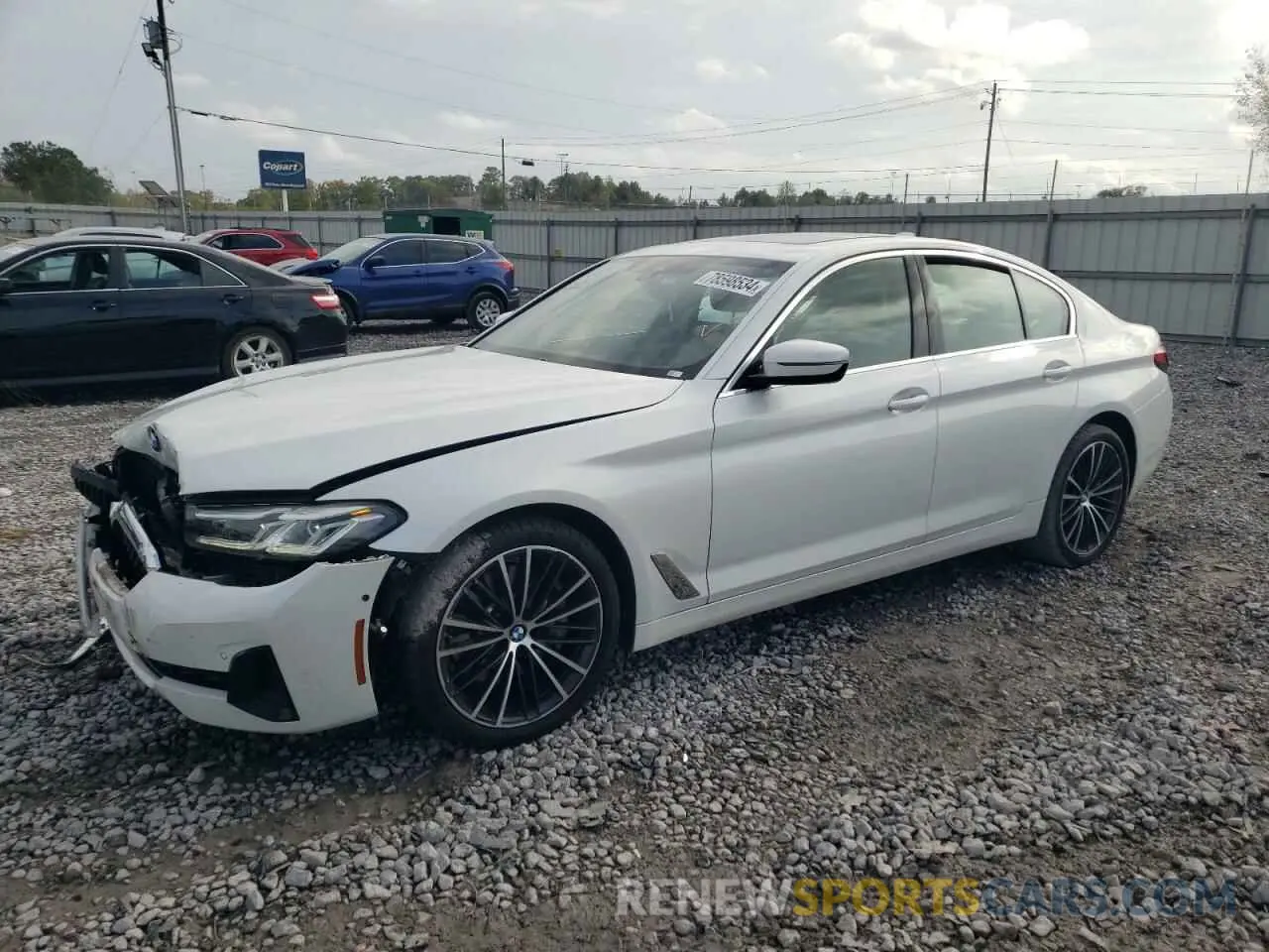 1 fotografías del automóvil dañado WBA53BH01MCF75127 BMW 5 SERIES 2021