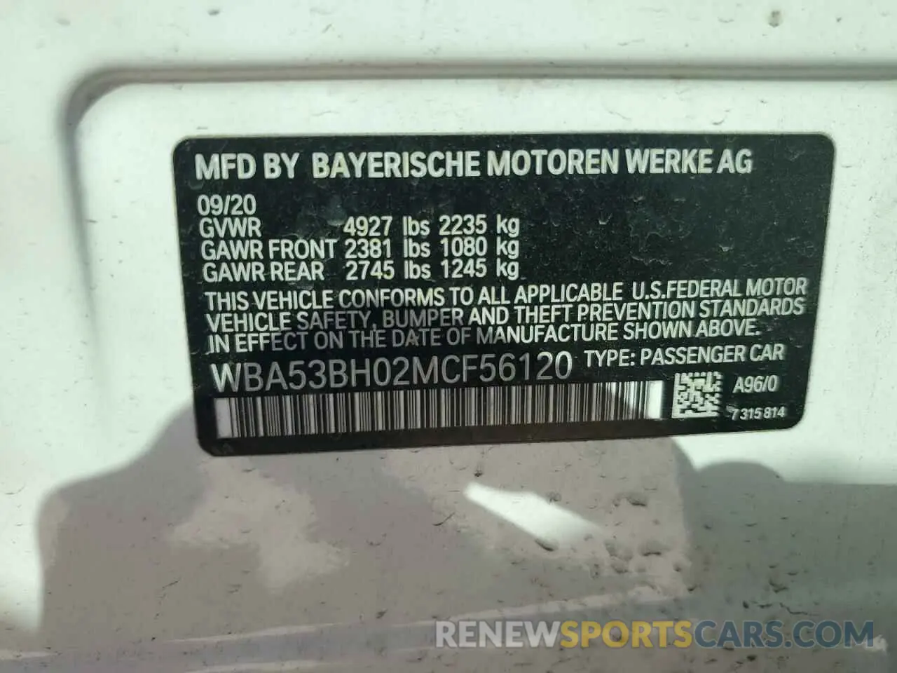 13 fotografías del automóvil dañado WBA53BH02MCF56120 BMW 5 SERIES 2021