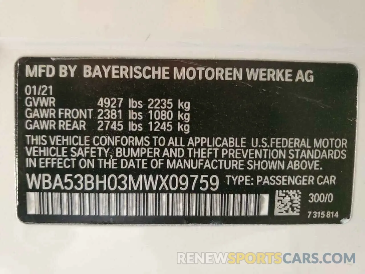 12 fotografías del automóvil dañado WBA53BH03MWX09759 BMW 5 SERIES 2021