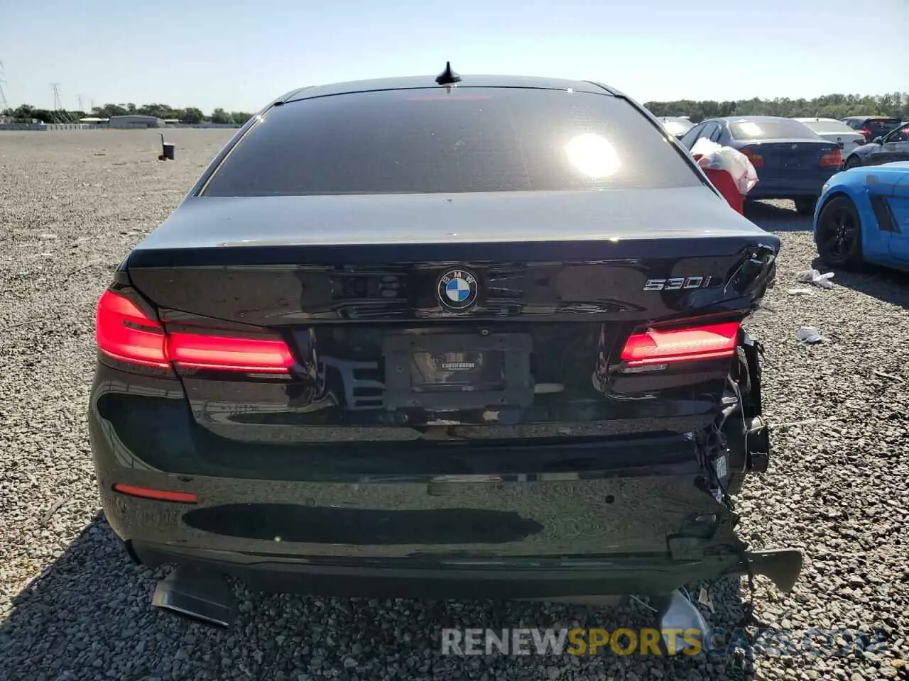 6 fotografías del automóvil dañado WBA53BH0XMWW98212 BMW 5 SERIES 2021