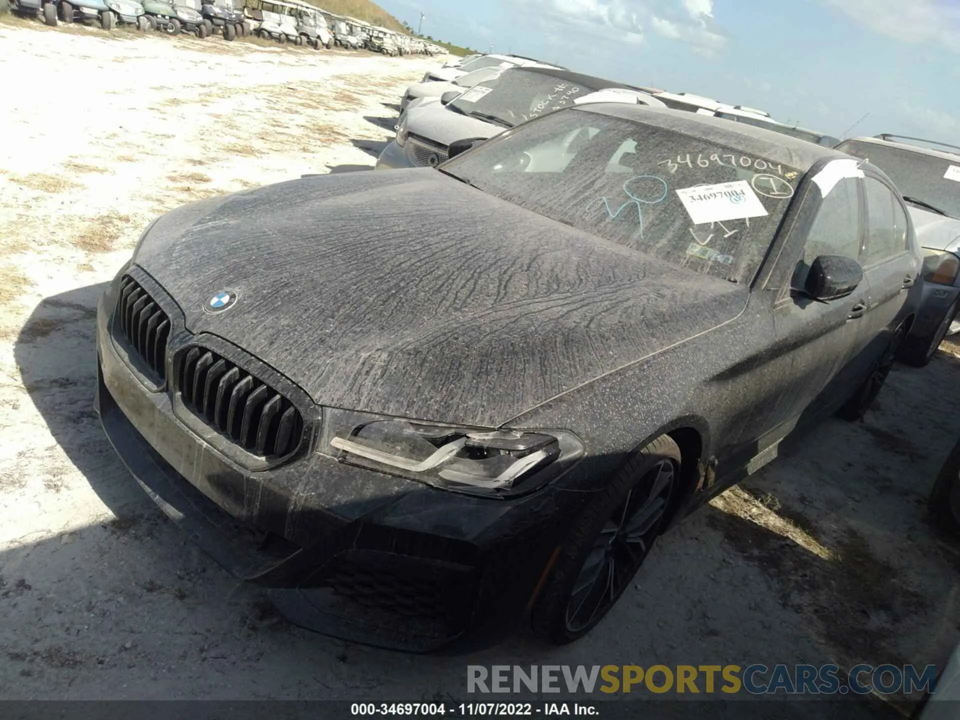 2 fotografías del automóvil dañado WBA53BJ02MCF39912 BMW 5 SERIES 2021