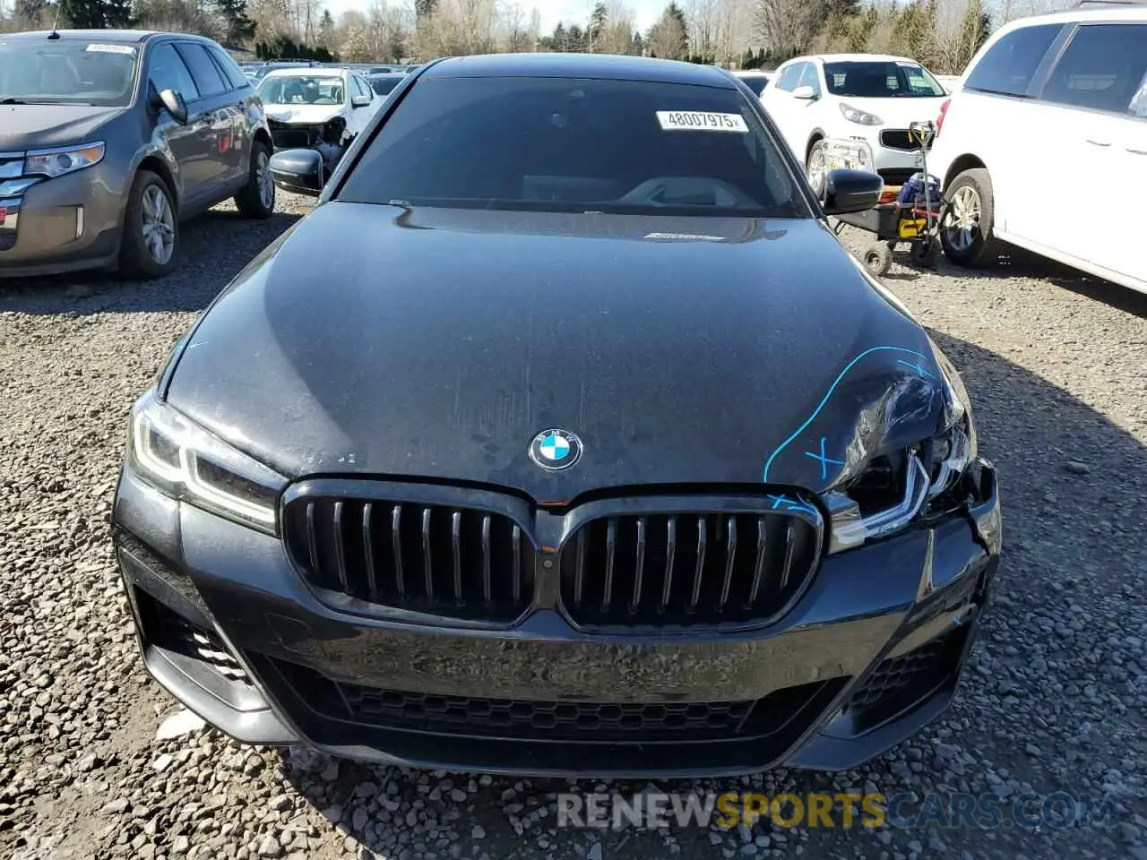 5 fotografías del automóvil dañado WBA73BJ03MWW89855 BMW 5 SERIES 2021