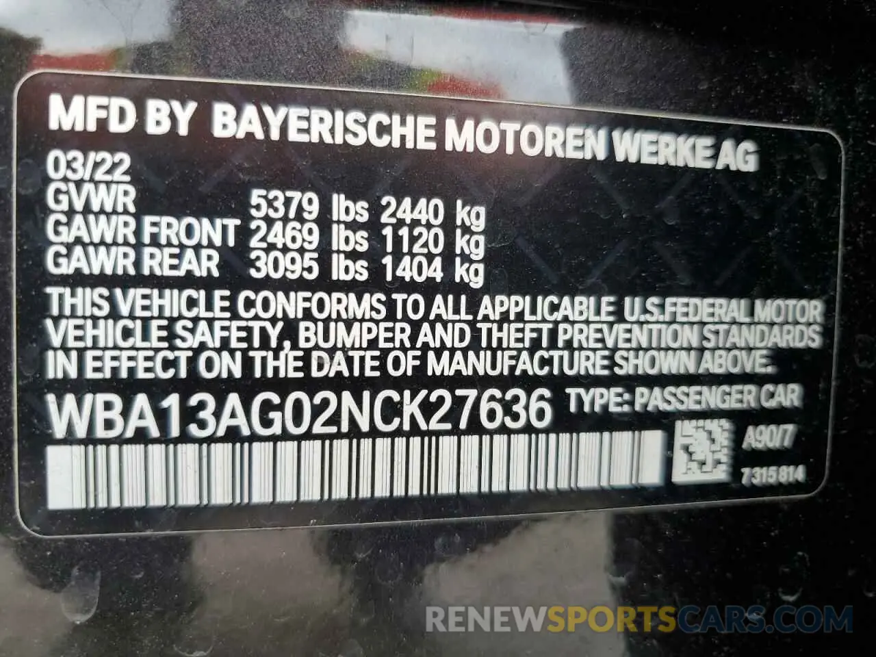 13 fotografías del automóvil dañado WBA13AG02NCK27636 BMW 5 SERIES 2022