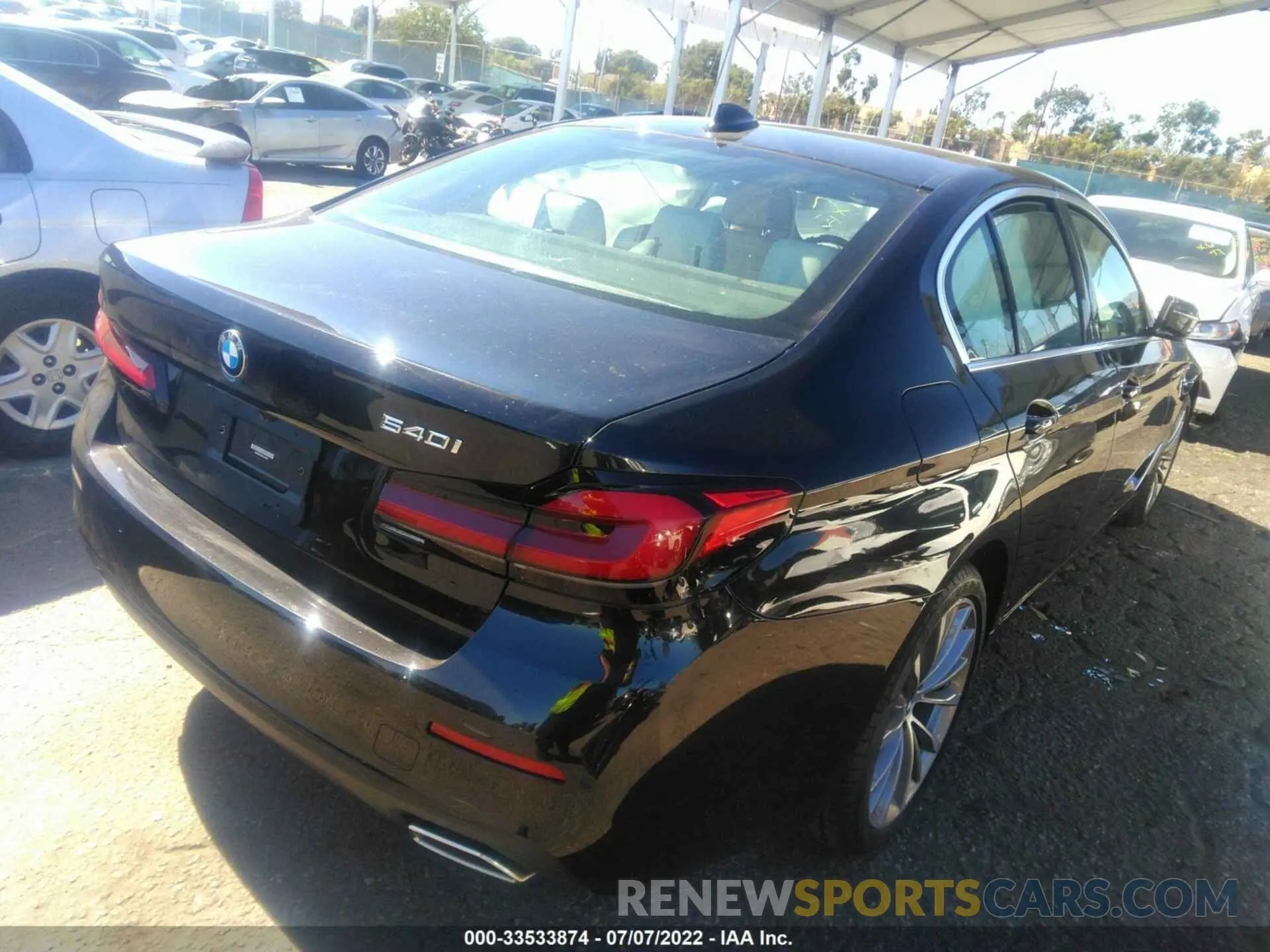 4 fotografías del automóvil dañado WBA53BJ02NCJ91690 BMW 5 SERIES 2022