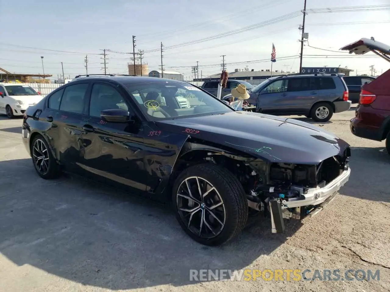 1 fotografías del automóvil dañado WBA53BJ06NWX47238 BMW 5 SERIES 2022