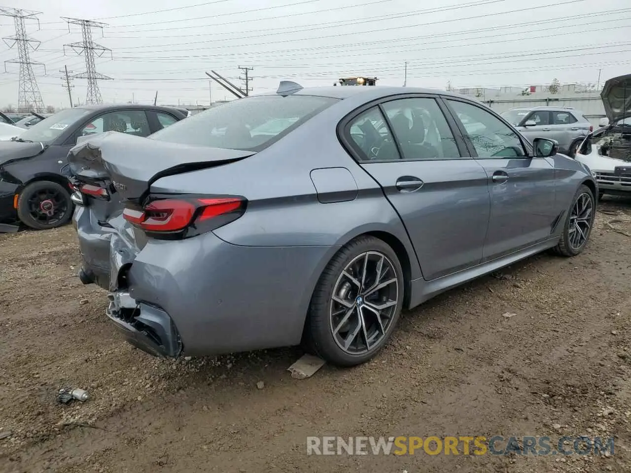 3 fotografías del automóvil dañado WBA73BJ00NCK28938 BMW 5 SERIES 2022