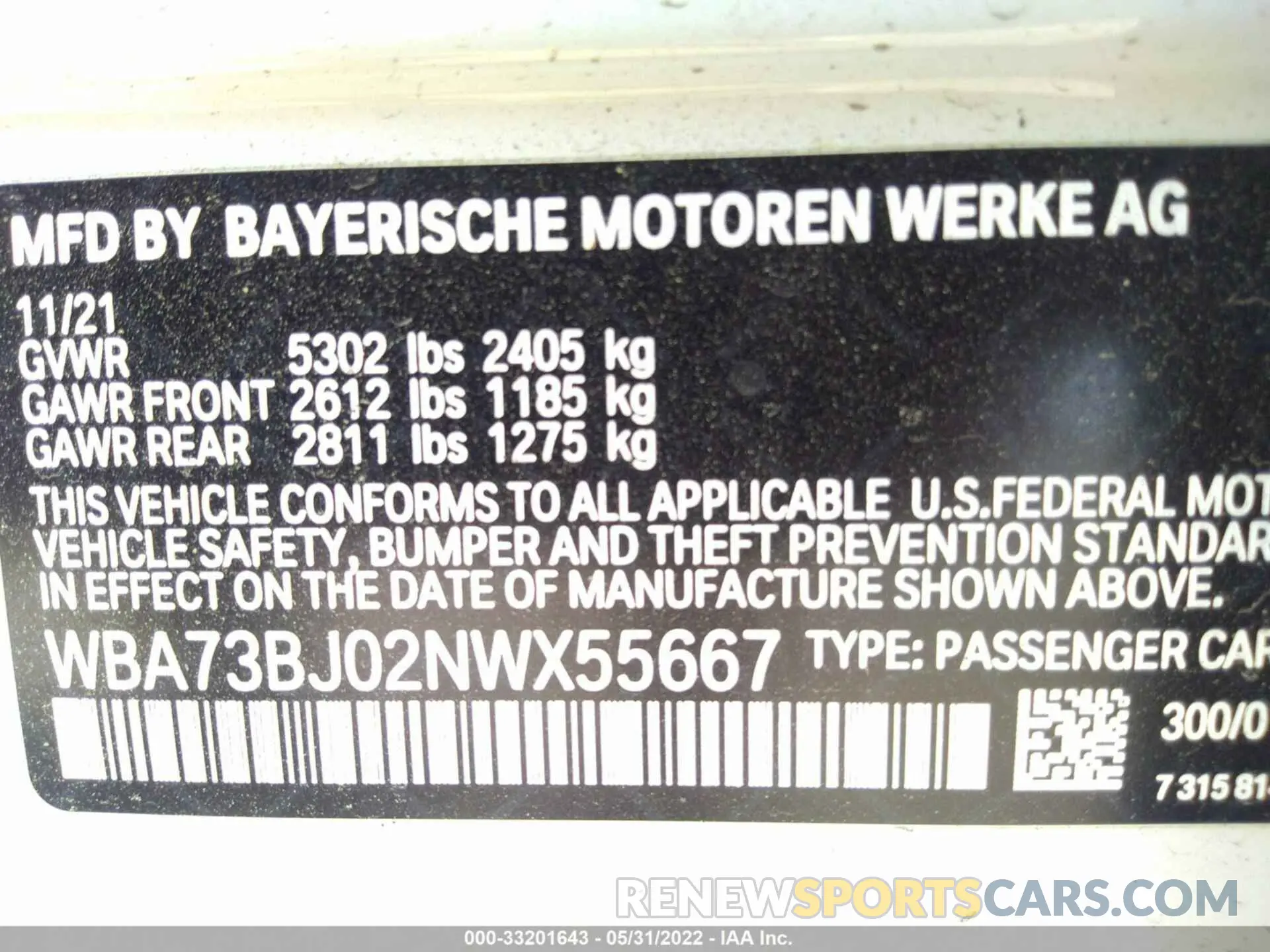 9 fotografías del automóvil dañado WBA73BJ02NWX55667 BMW 5 SERIES 2022