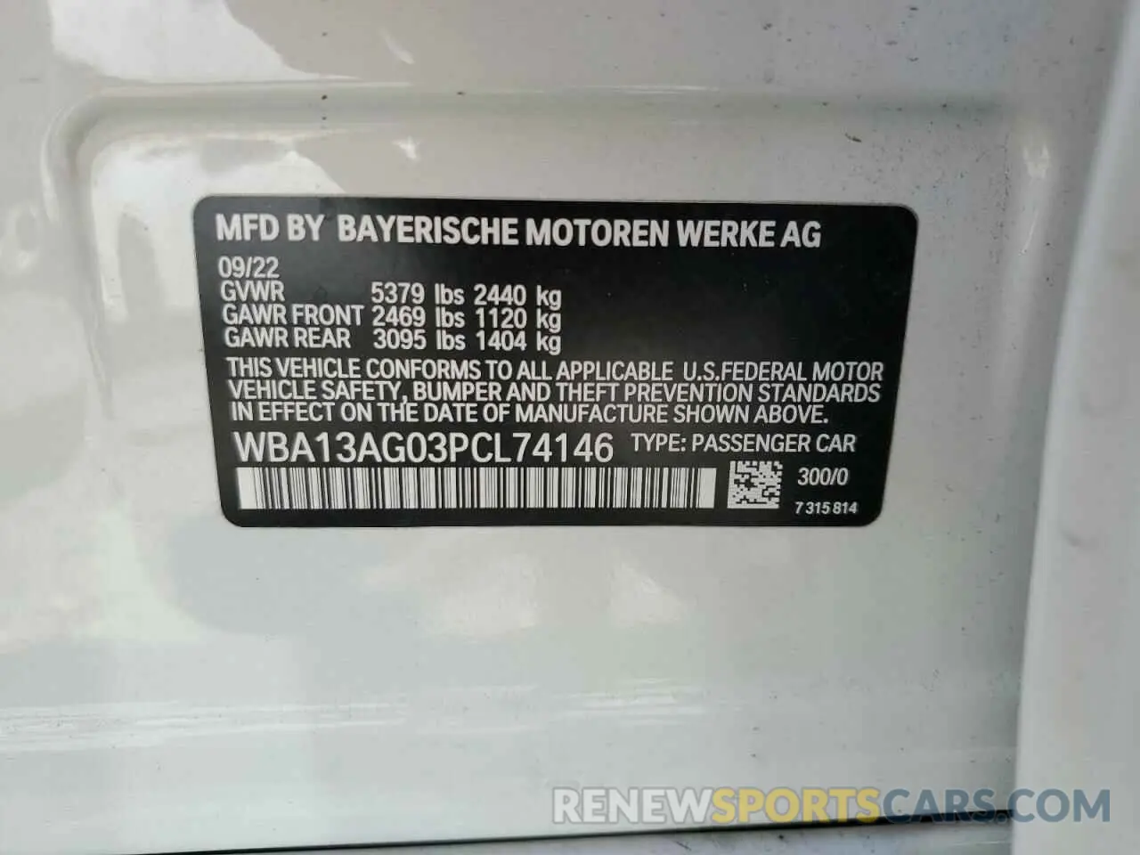12 fotografías del automóvil dañado WBA13AG03PCL74146 BMW 5 SERIES 2023