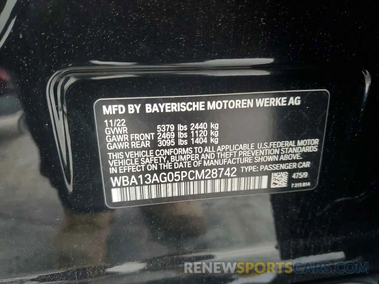 13 fotografías del automóvil dañado WBA13AG05PCM28742 BMW 5 SERIES 2023