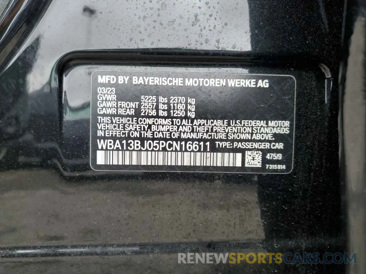 13 fotografías del automóvil dañado WBA13BJ05PCN16611 BMW 5 SERIES 2023