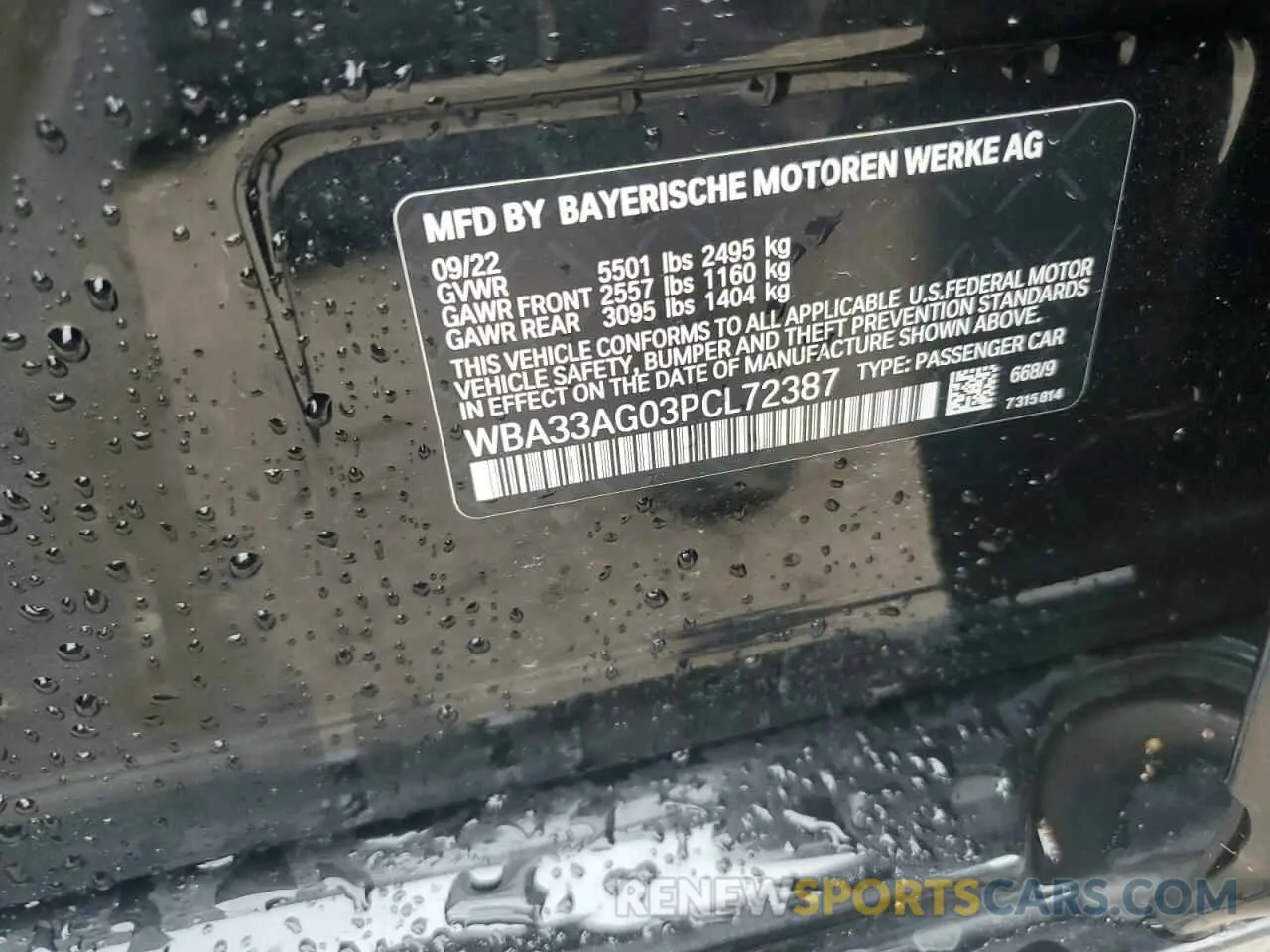 13 fotografías del automóvil dañado WBA33AG03PCL72387 BMW 5 SERIES 2023