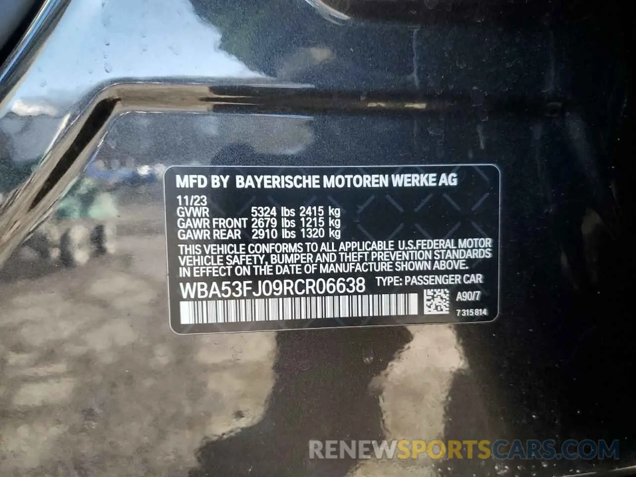 14 fotografías del automóvil dañado WBA53FJ09RCR06638 BMW 5 SERIES 2024
