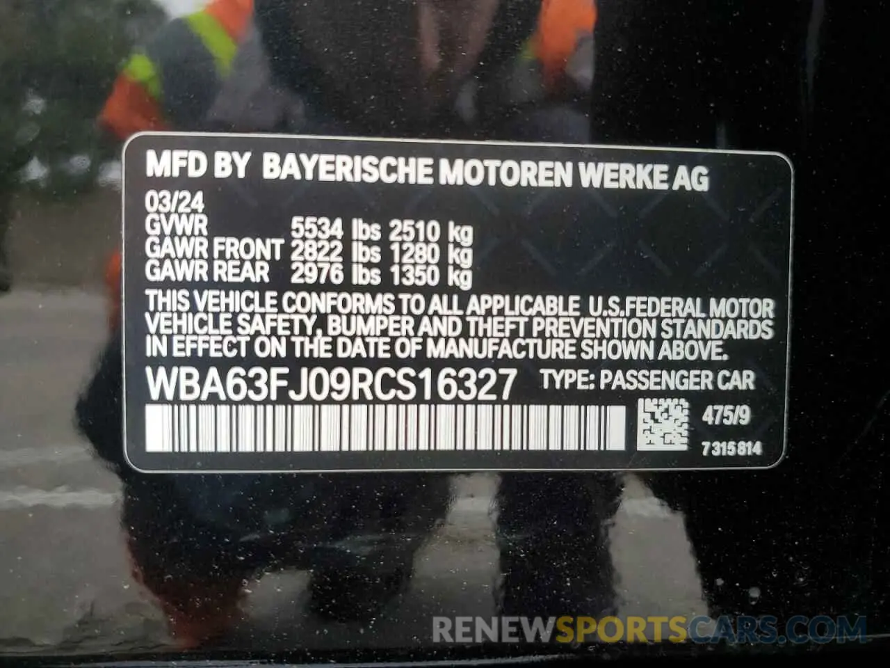 12 fotografías del automóvil dañado WBA63FJ09RCS16327 BMW 5 SERIES 2024