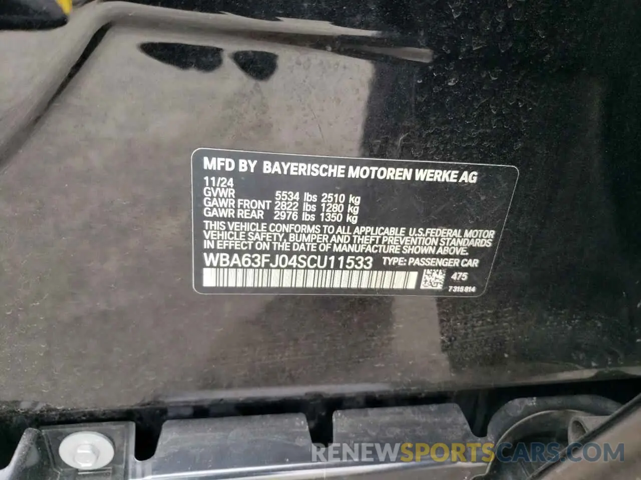 13 fotografías del automóvil dañado WBA63FJ04SCU11533 BMW 5 SERIES 2025
