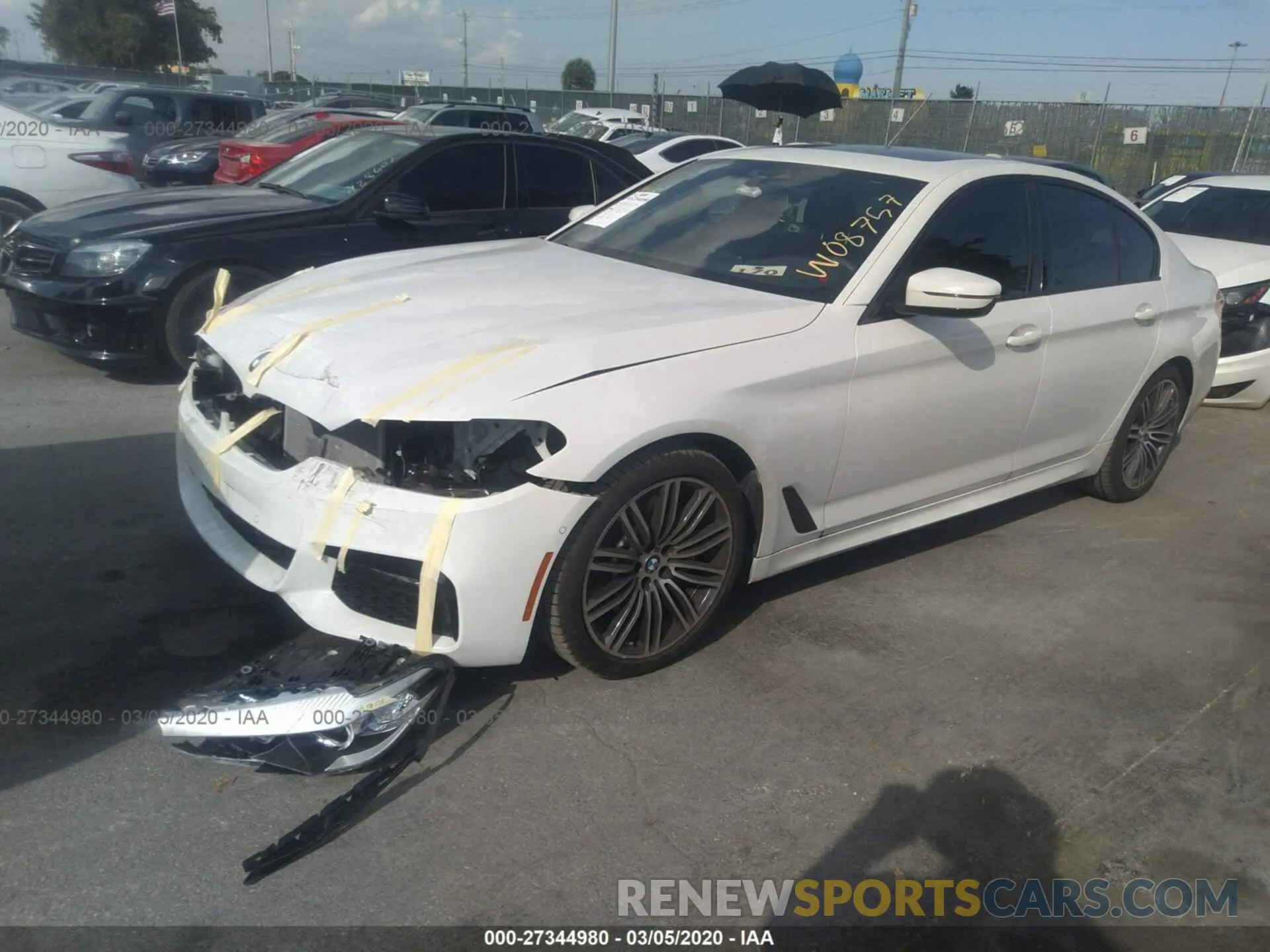 2 fotografías del automóvil dañado WBAJA7C57KWW08757 BMW 530 2019