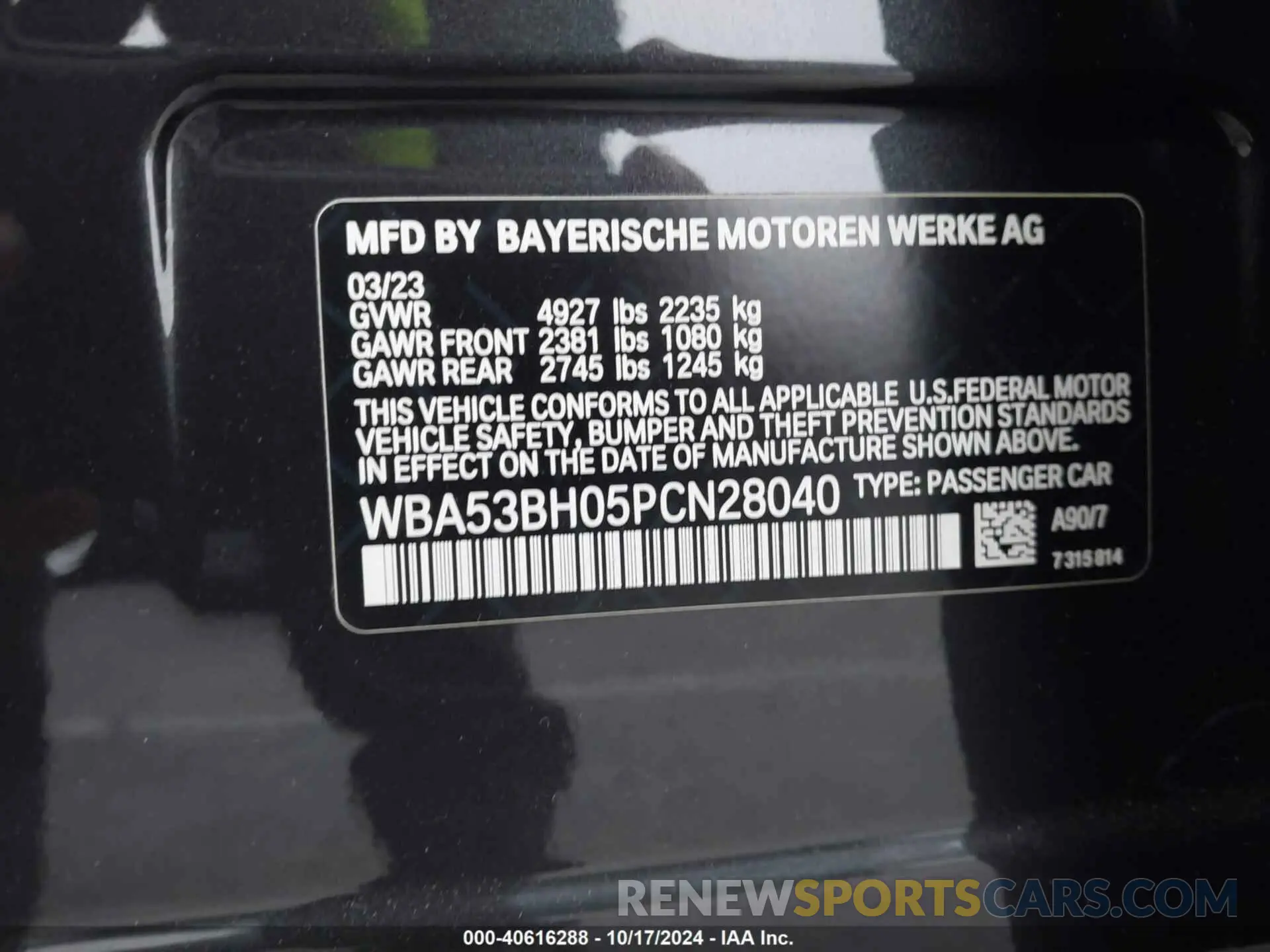 9 fotografías del automóvil dañado WBA53BH05PCN28040 BMW 530 2023