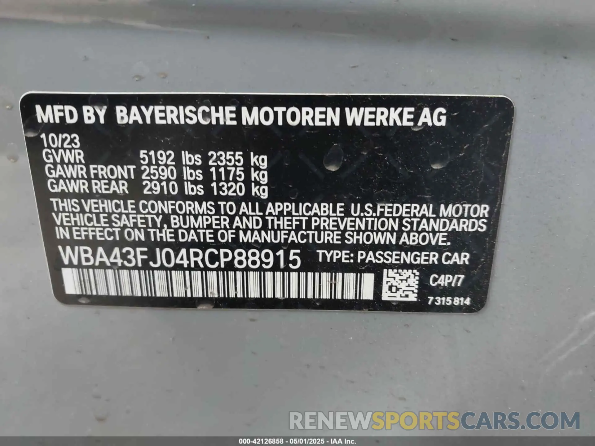 9 fotografías del automóvil dañado WBA43FJ04RCP88915 BMW 530 2024