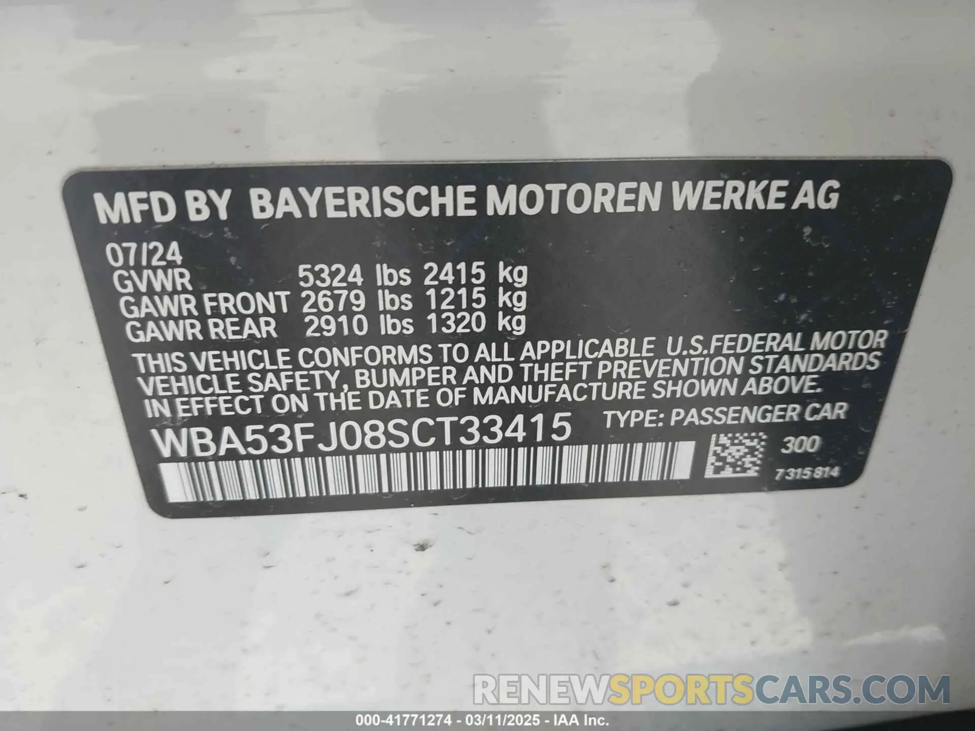 9 fotografías del automóvil dañado WBA53FJ08SCT33415 BMW 530 2025