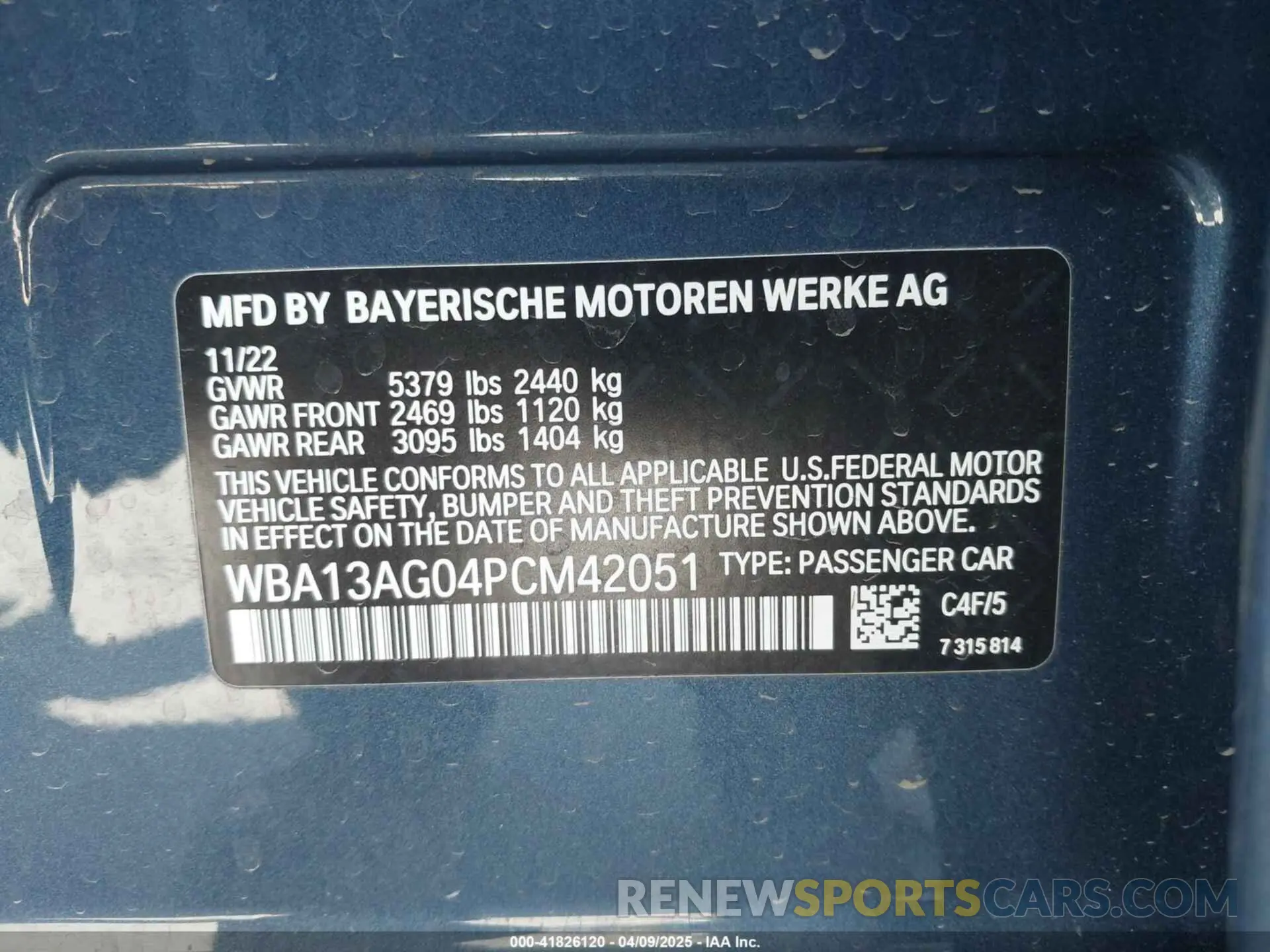 9 fotografías del automóvil dañado WBA13AG04PCM42051 BMW 530E 2023